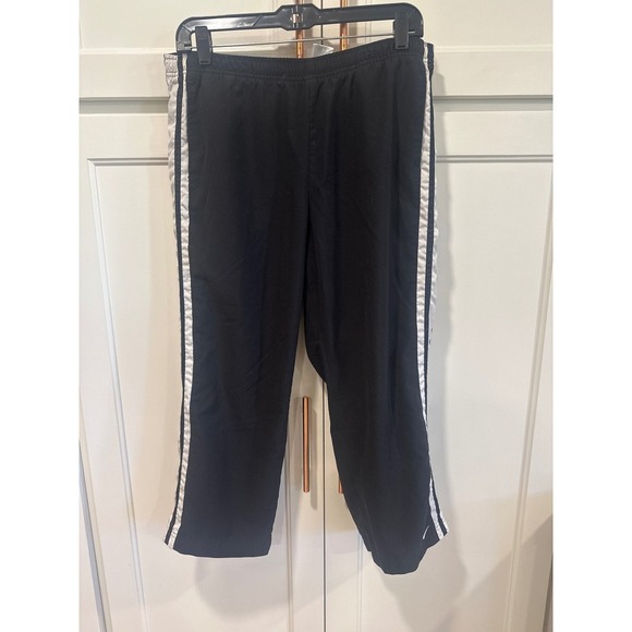 Nike Youth L Black Athletic Track Pants Activewear Training Side Stripe Large - Picture 1 of 7